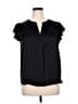 Calvin Klein 100% Polyester Black Short Sleeve Blouse Size XL - photo 1
