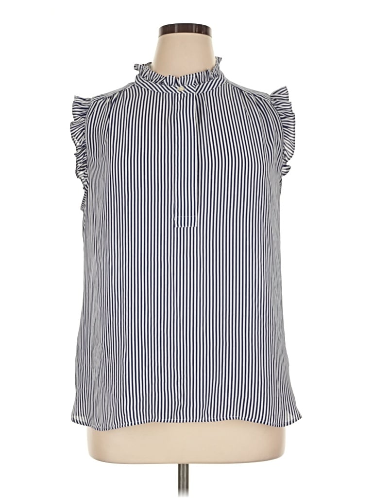 Pre-owned Ann Taylor Loft Sleeveless Blouse In Silver