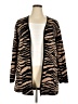 JM Collection Animal Print Brown Cardigan Size 2X - photo 1