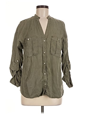 Zara 3/4 Sleeve Button-Down Shirt (view 1)