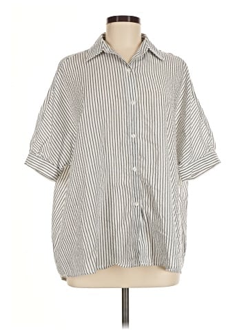 Max Studio 3/4 Sleeve Button-Down Shirt (view 1)