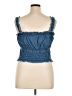 Pilcro 100% Cotton Solid Blue Sleeveless Blouse Size XL - photo 2