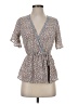 Sienna Sky 100% Polyester Tan Short Sleeve Blouse Size XS - photo 1