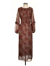 MNG Paisley Brown Casual Dress Size 4 - photo 1