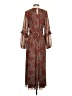 MNG Paisley Brown Casual Dress Size 4 - photo 2
