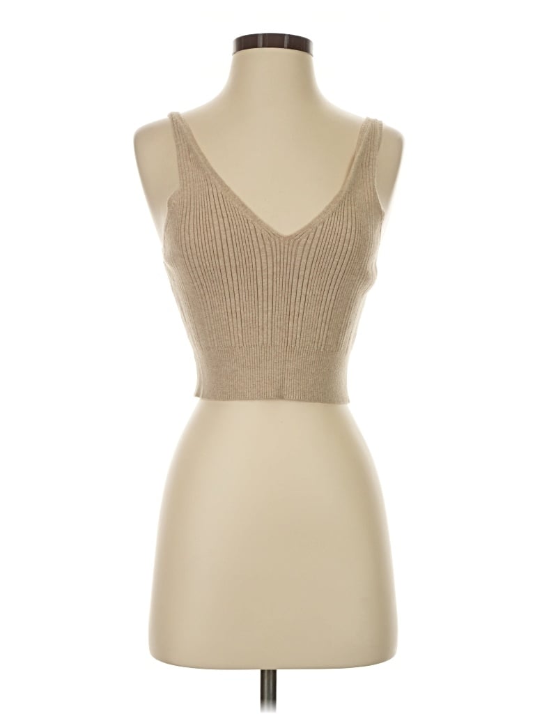 Pre-owned Lunya Sleeveless Top Tan Sweetheart Neckline Tops