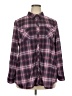 Avenue Plaid Burgundy Long Sleeve Blouse Size 18 Plus - photo 1