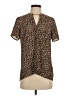 MICHAEL Michael Kors Animal Print Brown Short Sleeve Blouse Size S - photo 1