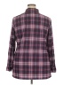 Avenue Plaid Burgundy Long Sleeve Blouse Size 18 Plus - photo 2