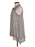 Max Studio 100% Rayon Stripes Gray Sleeveless Button-Down Shirt Size M - photo 5