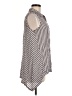 Max Studio 100% Rayon Stripes Gray Sleeveless Button-Down Shirt Size M - photo 4