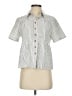 Unbranded Stripes White Short Sleeve Button-Down Shirt Size S - photo 1