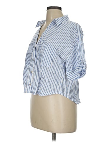 Zara 3/4 Sleeve Button-Down Shirt (view 1)