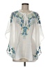 Johnny Was 100% Rayon White Poncho Size M - photo 1