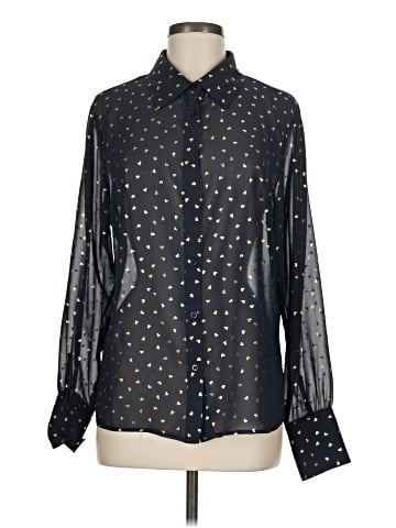 Aqua Long Sleeve Blouse (view 1)