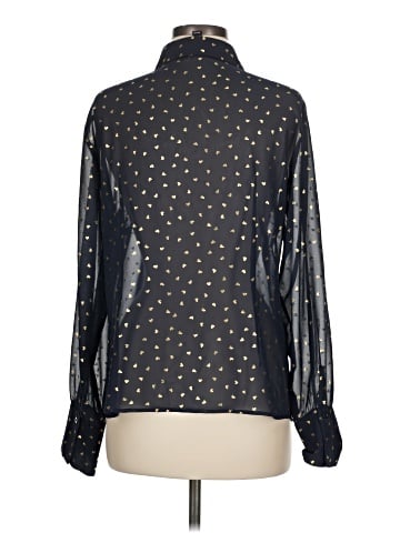 Aqua Long Sleeve Blouse (view 2)