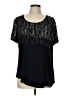 JM Collection Black Short Sleeve Top Size L - photo 1