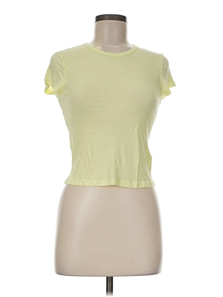 Pre-owned Agolde Short Sleeve T-shirt In Yellow