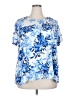 Roaman's 100% Cotton Blue Short Sleeve Blouse Size 22 (1X) - photo 1
