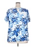 Roaman's 100% Cotton Blue Short Sleeve Blouse Size 22 (1X) - photo 2