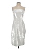 Theory 100% Recycled Polyester Metallic Silver Cocktail Dress Size 4 - photo 1