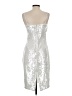 Theory 100% Recycled Polyester Metallic Silver Cocktail Dress Size 4 - photo 2