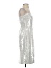 Theory 100% Recycled Polyester Metallic Silver Cocktail Dress Size 4 - photo 4