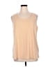 Susan Graver Solid Tan Sleeveless T-Shirt Size 1X - photo 1