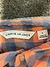 Janie and Jack 100% Cotton Checkered-gingham Orange Long Sleeve Button-Down Shirt Size 5 - photo 3