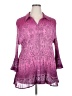 Avenue 100% Polyester Pink 3/4 Sleeve Blouse Size 26 - 28 Plus - photo 1