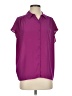 Ann Taylor LOFT 100% Polyester Solid Purple Short Sleeve Blouse Size S - photo 1