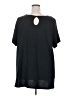 Roaman's 100% Cotton Black Short Sleeve Top Size 26 (2X) - photo 2