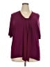 Talbots Burgundy Short Sleeve Blouse Size 3X - photo 1