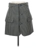 Helmut Lang 100% Wool Plaid Gray Wool Skirt Size 2 - photo 1