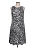 Anne Klein Animal Print Black Silver Cocktail Dress Size 12 - photo 1