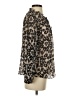 Rebecca Taylor Animal Print Brown Long Sleeve Blouse Size 4 - photo 4