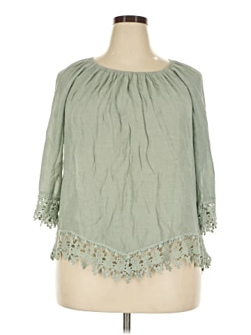 Always Indigo 3/4 Sleeve Blouse (view 1)