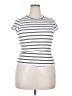 Free Assembly Stripes White Short Sleeve Turtleneck Size 3X - photo 1