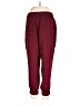 Ann Taylor 100% Polyester Solid Burgundy Casual Pants Size L - photo 2
