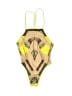 Unbranded Graphic Yellow One Piece Swimsuit Size S - photo 1