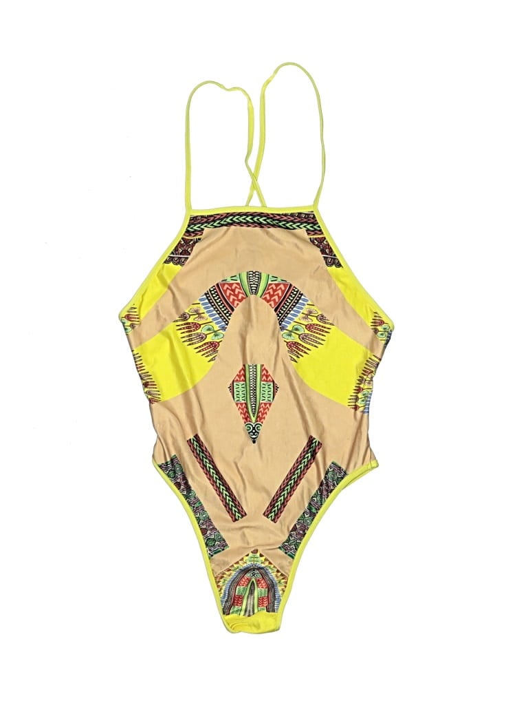 Pre-owned Unbranded One Piece Swimsuit In Yellow