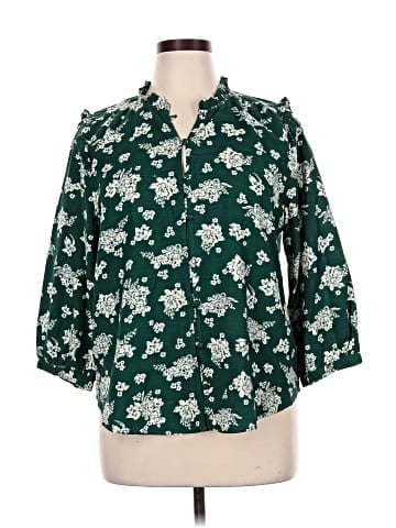 LC Lauren Conrad 3/4 Sleeve Button-Down Shirt (view 1)