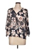 West Kei 100% Polyester Gray 3/4 Sleeve Blouse Size L - photo 1