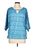 JM Collection Blue 3/4 Sleeve T-Shirt Size L - photo 1