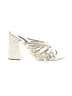 Alice + Olivia 100% Leather Metallic Silver Sandals Size 10 - photo 1