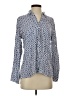 Just Living Print Blue Long Sleeve Blouse Size S - photo 1