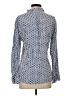 Just Living Print Blue Long Sleeve Blouse Size S - photo 2