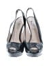 Prada 100% Patent Leather Blue Black Heels Size EU 38 - photo 2