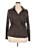 Bobeau Houndstooth Brown Long Sleeve Blouse Size 2X - photo 1