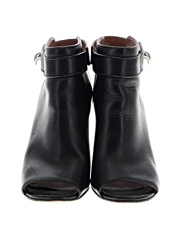 Givenchy Leather Shark Lock Peep Toe Wedge Booties (view 2)